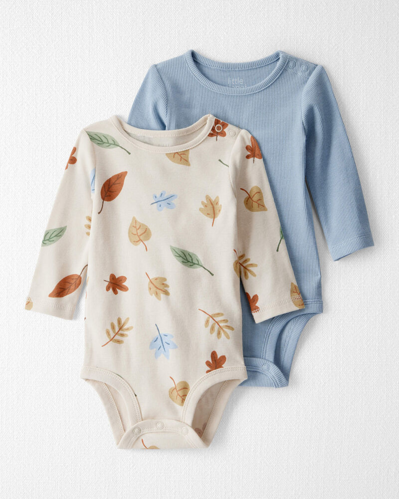 Baby 2-Pack Organic Cotton Bodysuits, image 1 of 6 slides
