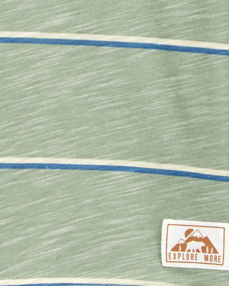 Baby Striped Cotton Blend Long-Sleeve Henley, image 2 of 3 slides