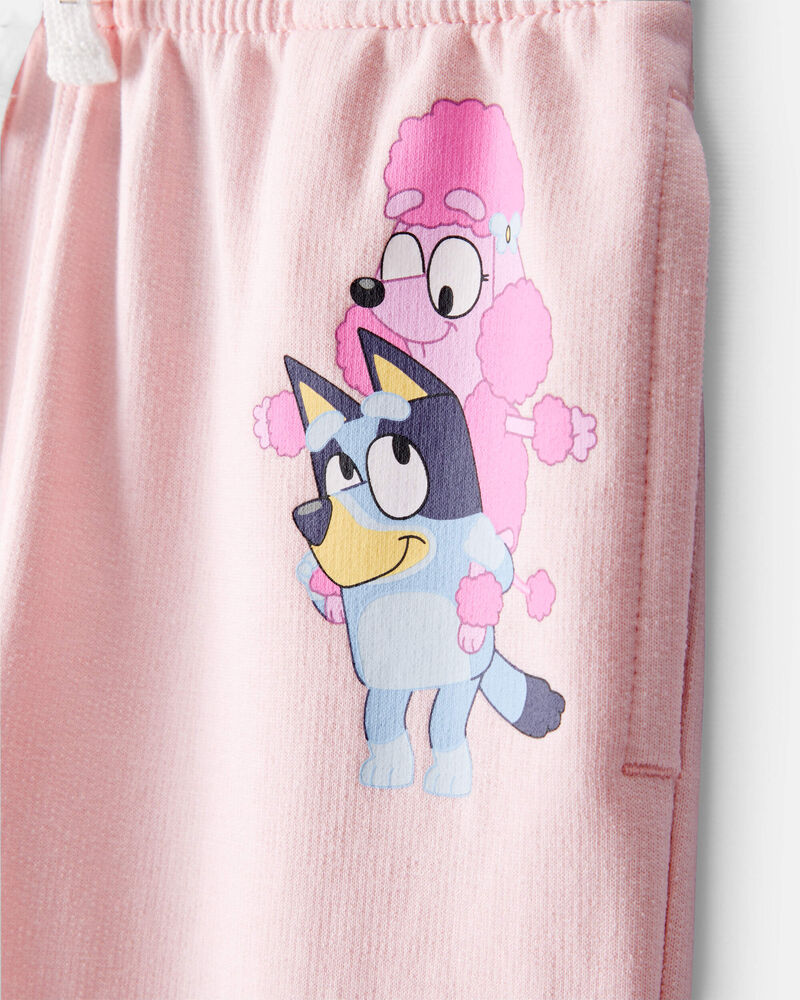 Toddler Bluey French Terry Drawstring Joggers - Pink, image 2 of 4 slides