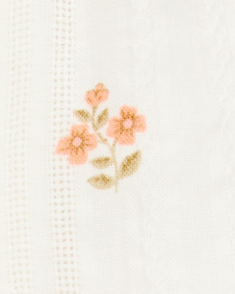Baby Floral Seersucker Shorts - Cream, image 3 of 4 slides