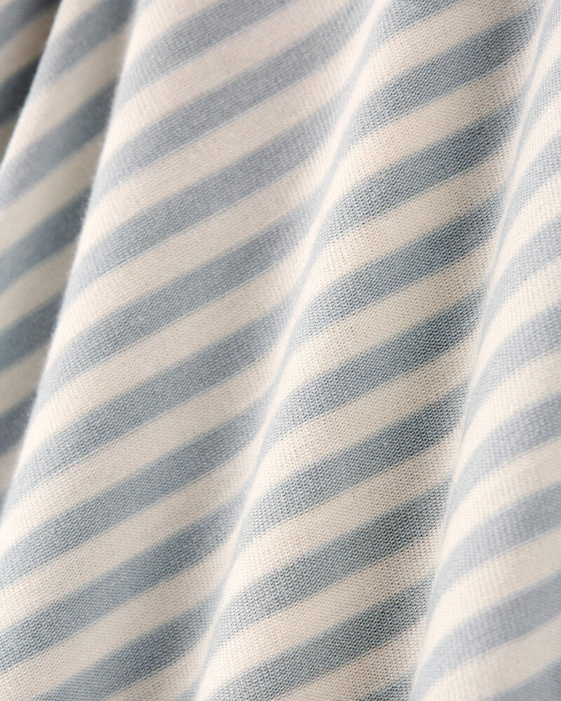 Baby 2-Piece Striped Swaddle Cap and Blanket Set - Blue, image 2 of 4 slides