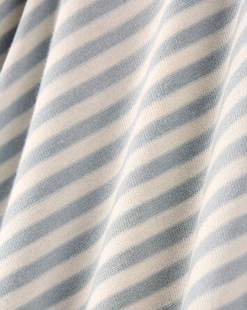 Baby 2-Piece Striped Swaddle Cap and Blanket Set - Blue, 