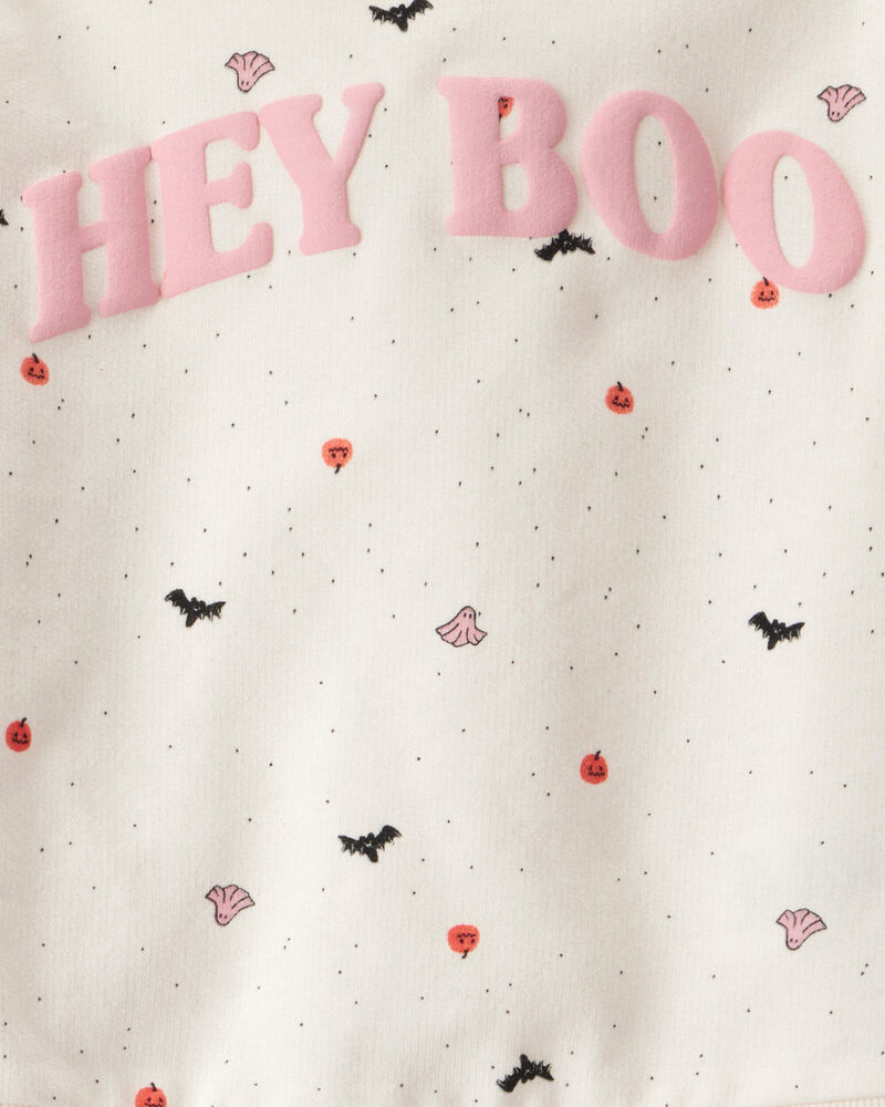 Toddler 2-Piece Hey Boo Halloween Outfit Set - Cream, image 3 of 4 slides