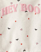Toddler 2-Piece Hey Boo Halloween Outfit Set - Cream, image 3 of 4 slides