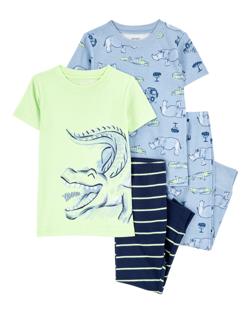 Baby 4-Piece Alligator Cotton Pajamas, image 1 of 4 slides