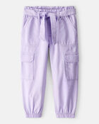 Toddler Girl Cotton Cargo Joggers - Purple, image 1 of 5 slides