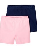 Pink/Navy - Kid 2-Pack Tumbling Shorts
