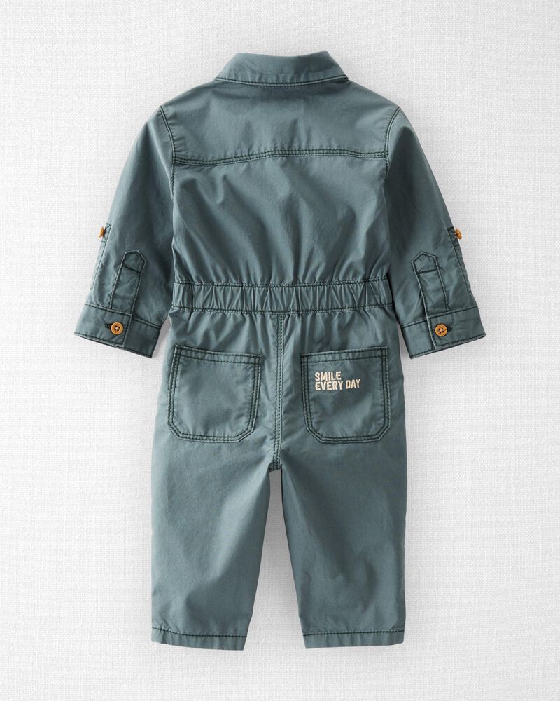 Baby Organic Cotton Smile Everyday Utility Jumpsuit, image 2 of 5 slides
