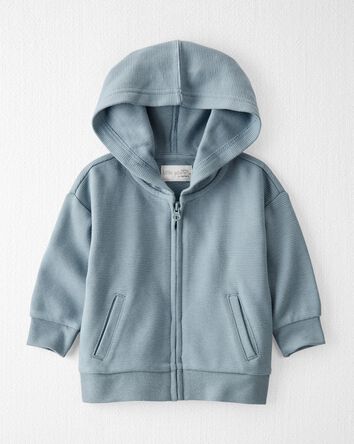 Baby Organic Cotton Ribbed Hooded Jacket, 