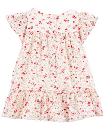 Baby Floral Print Flutter Dress, 