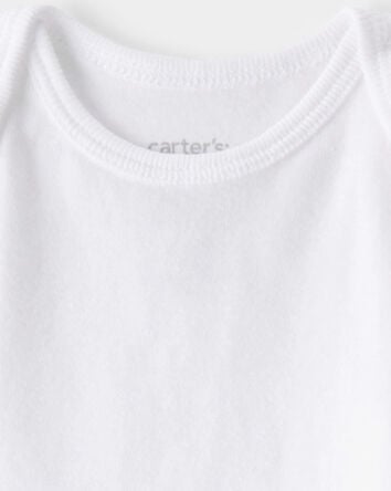 Baby 5-Pack Sleeveless Bodysuits - White, 