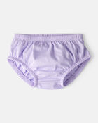 Baby Girl Bow Print Tulle Cotton Dress - Purple, image 5 of 6 slides