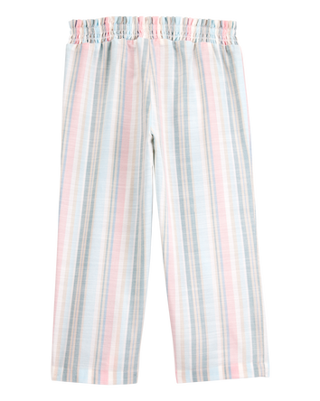 Toddler Striped Linen Look-alike Tie-Waist Pants, 