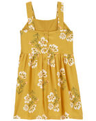 Toddler Floral Linen Dress, image 2 of 4 slides