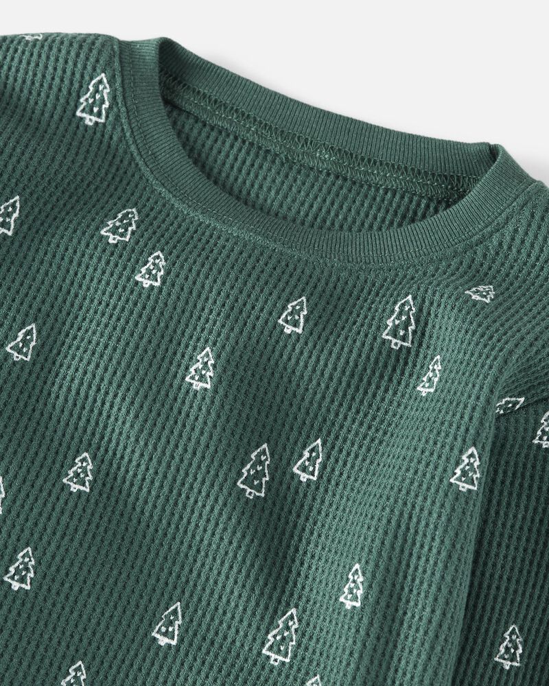 Kid Waffle Knit Pajamas Set Made With Organic Cotton
, image 2 of 4 slides