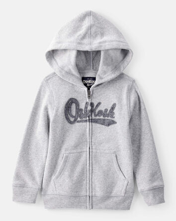 Toddler OshKosh Fleece Logo Zip Jacket - Grey, 
