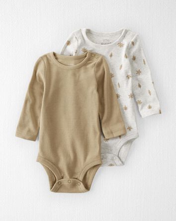 Baby 2-Pack Organic Cotton Rib Bodysuits, 