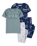 Baby 4-Piece Sports Cotton Pajamas, image 1 of 4 slides