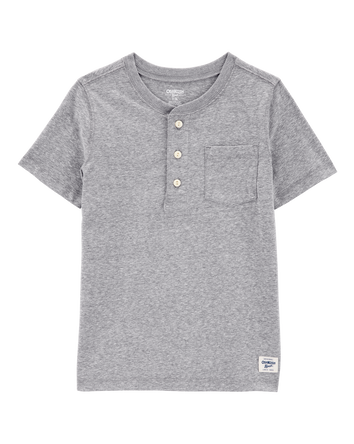 Kid Henley Short-Sleeve Shirt - Grey, 