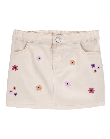 Baby Floral Twill Skirt - Ivory, 