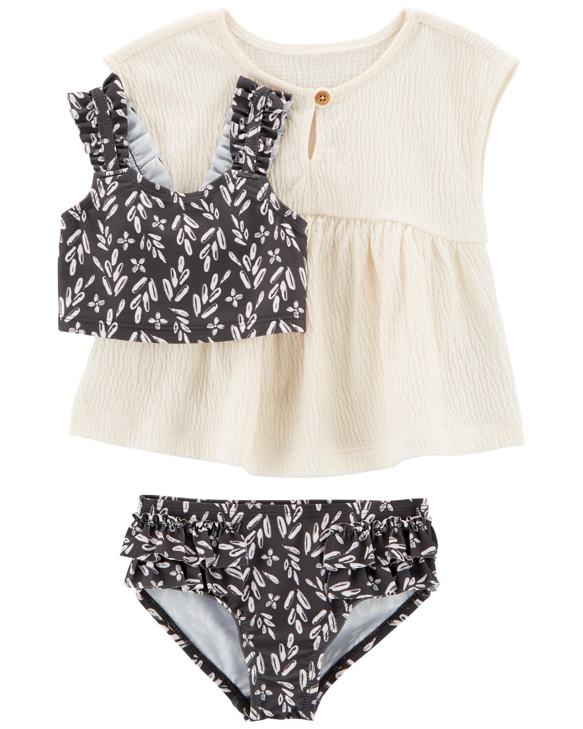Multi Baby 3Piece CoverUp & Swimsuit Set