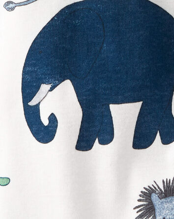 Baby Organic Cotton Sleep & Play Pajamas in Wildlife Print, 