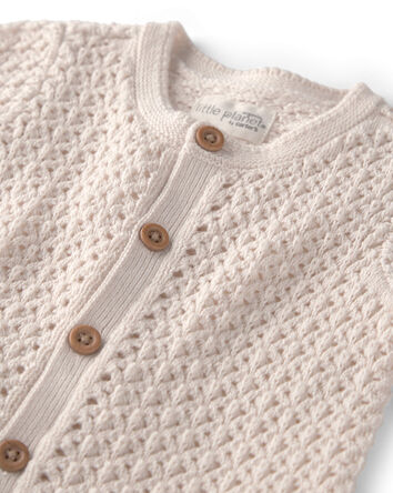 Baby Girl Organic Cotton Sweater Knit Romper, 