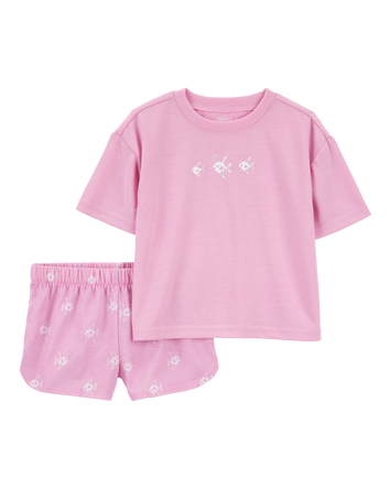 Toddler Girl 2-Piece Angelfish Loose Fit Pajamas, 