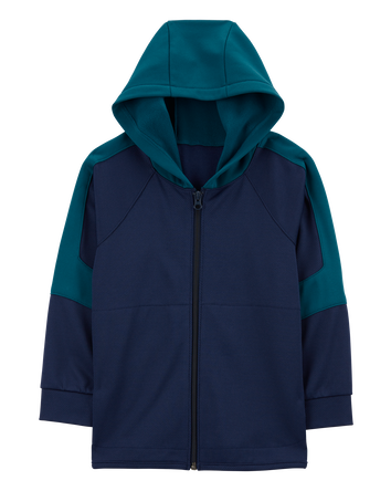 Kid Colorblock Active Mesh Knit Jacket - Navy, 