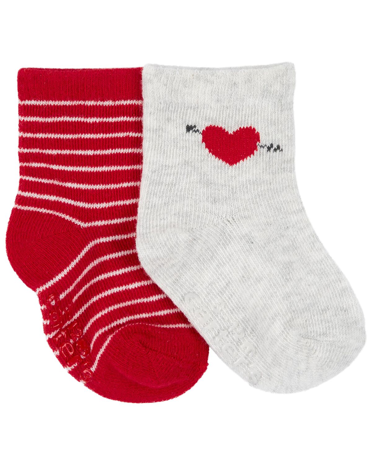 Red/Heather Baby 2-Pack Valentine's Day Socks | carters.com