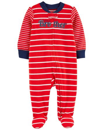 Baby Brother 2-Way Zip Cotton Sleep & Play Pajamas, 