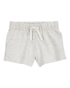 Baby Pull-On French Terry Shorts - Grey, image 1 of 4 slides