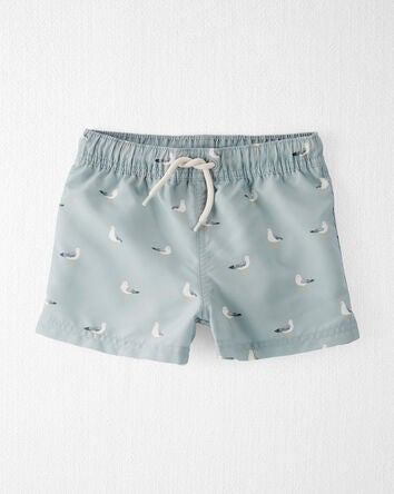 Toddler Recycled Seagull-Print Swim Trunks, 