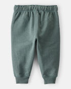 Baby Boy Solid Fleece Cotton Jogger - Green, image 2 of 4 slides
