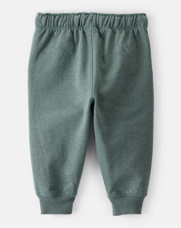 Baby Boy Solid Fleece Cotton Jogger - Green, 