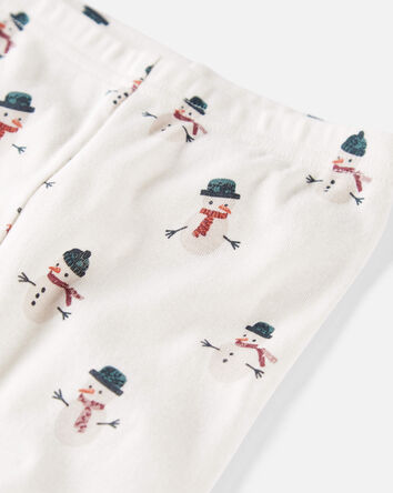 Baby Organic Cotton Snowman Print Pajamas, 