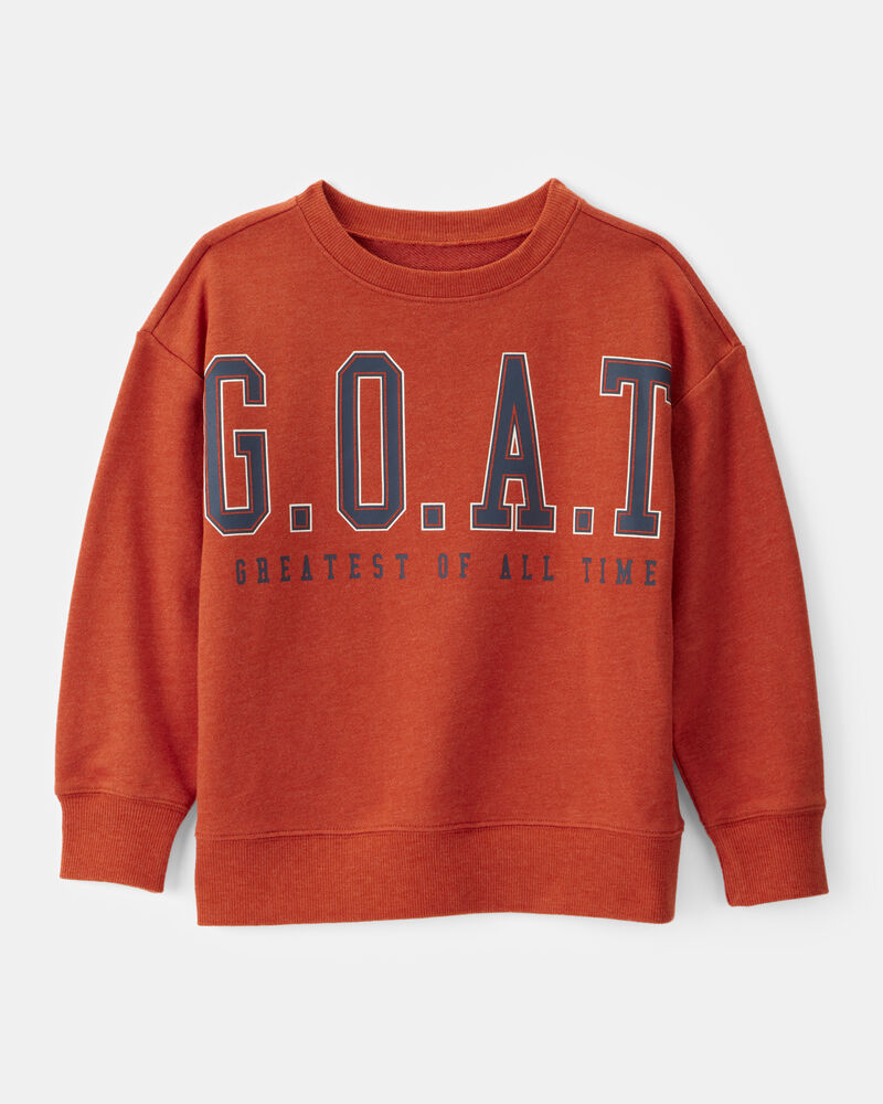 Boys GOAT French Terry Pullover Sweatshirt - Orange, image 1 of 3 slides