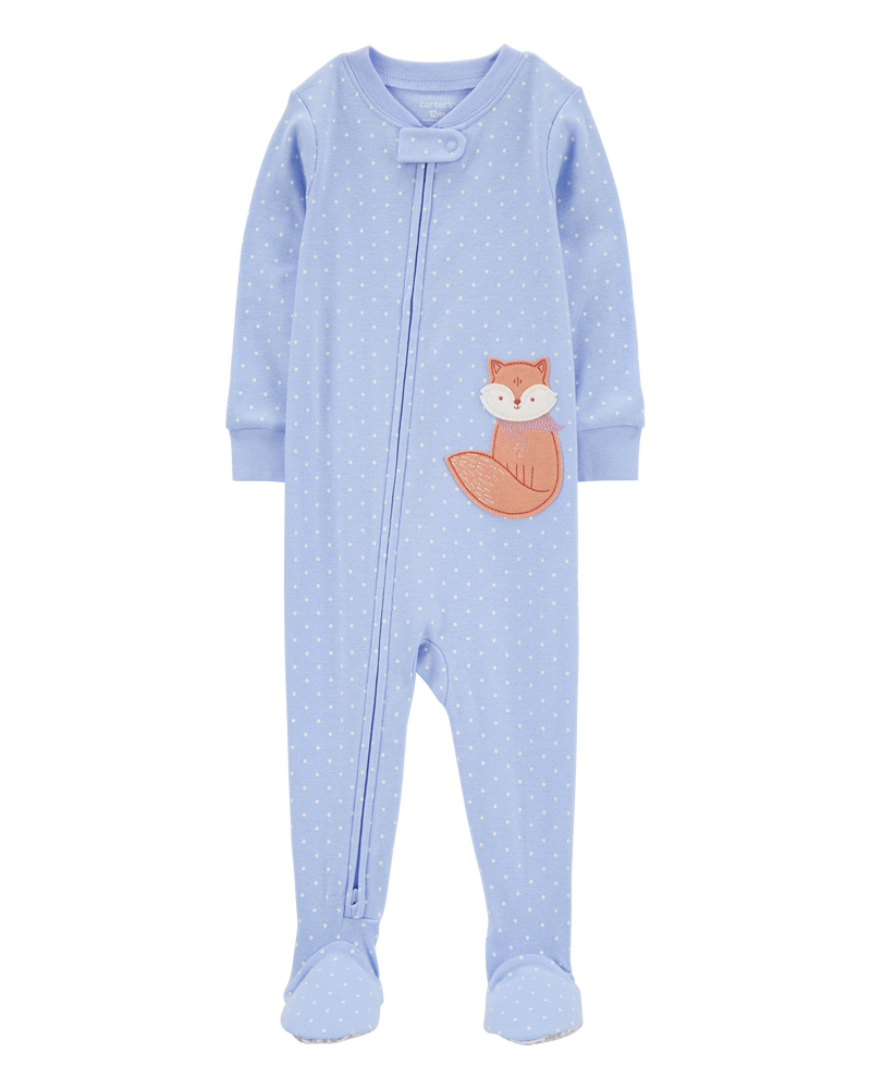 Baby 1-Piece Fox 100% Snug Fit Cotton Footie Pajamas, image 1 of 4 slides