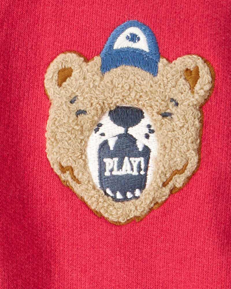 Baby Boy Bear Varsity Jacket - Red/Ivory, image 3 of 4 slides
