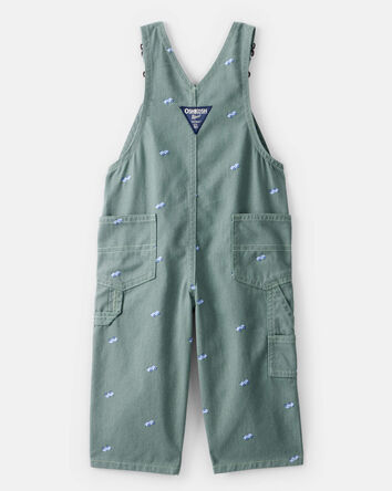 Baby Race Car Print Overalls - Green, 