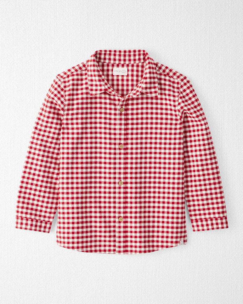 Boys Organic Cotton Button-Front Flannel Shirt, image 1 of 5 slides
