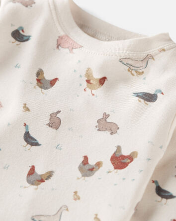 Baby Organic Cotton Pajamas Set in Farm Animals, 