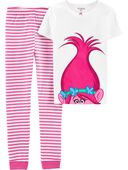 White - Kid 2-Piece Trolls™ 100% Snug Fit Cotton Pajamas