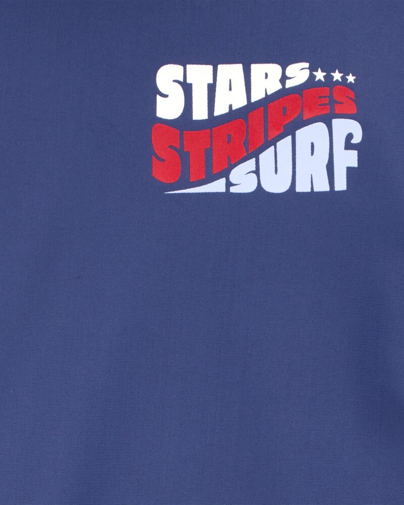 Toddler Fourth of July Short Sleeve Rashguard - Navy, image 3 of 4 slides