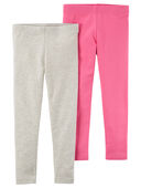 Pink/Grey - Baby 2-Pack Pink & Gray Leggings