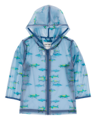 Toddler Shark Translucent Rain Jacket - Blue, image 1 of 3 slides