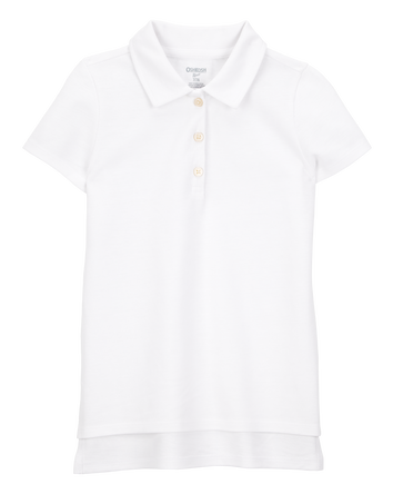Kid Pique Uniform Polo Shirt - White, 