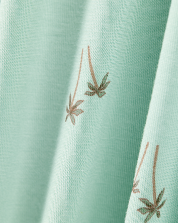 Baby Palm Tree Print PurelySoft Footless 1-Piece Pajamas - Mint, 