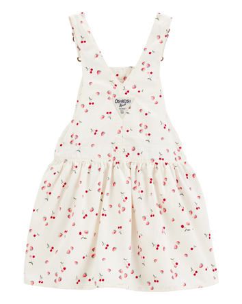 Baby Cherry-Print Jumper Dress - White, 
