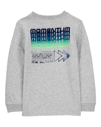 Kid Sports Momentum Cotton Blend Long-Sleeve Tee - Gray, 